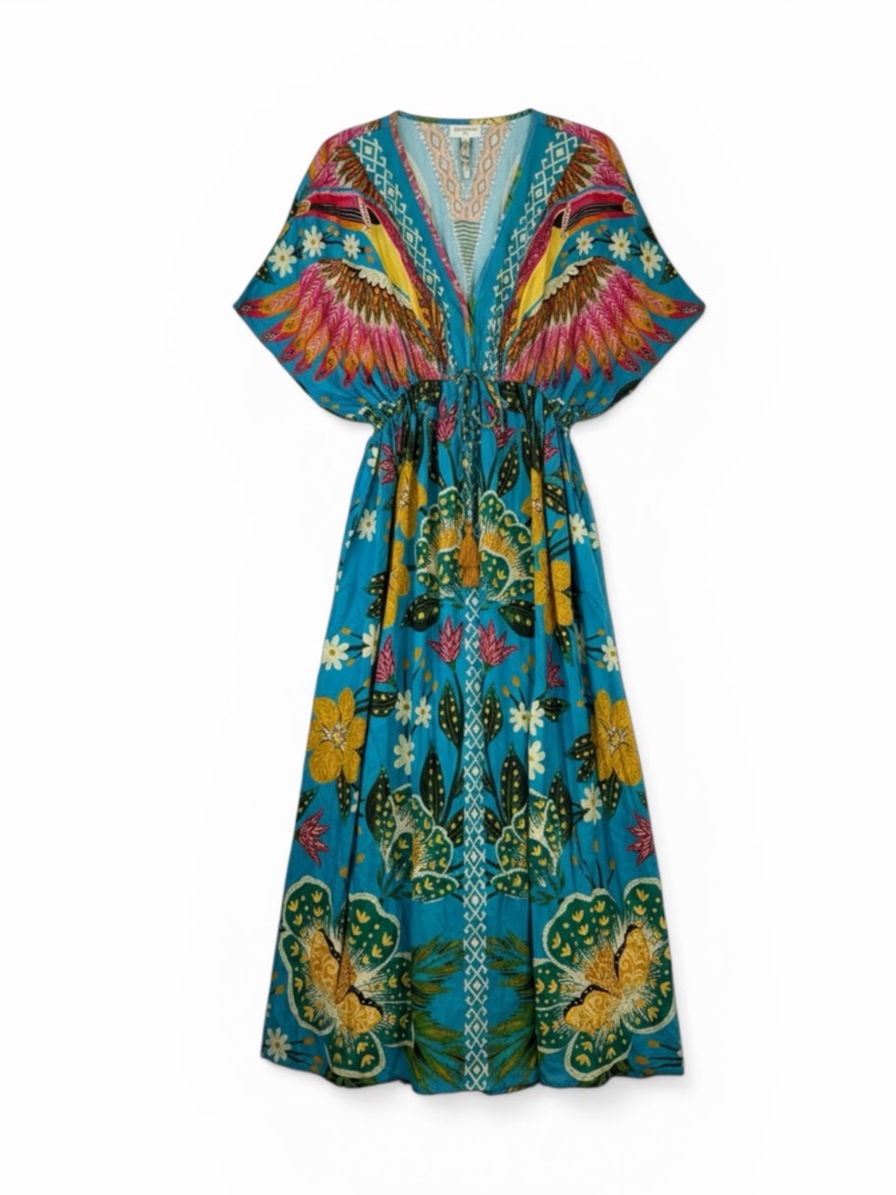 NWT World Market Kimono Style Maxi Kaftan Summer Dress S/M